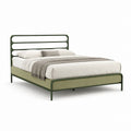 Lit double cadre de lit vert en acier avec panneaux en polyester 160 x 200 cm