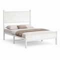 Lit double avec cadre en pin massif blanc 140 x 190 cm